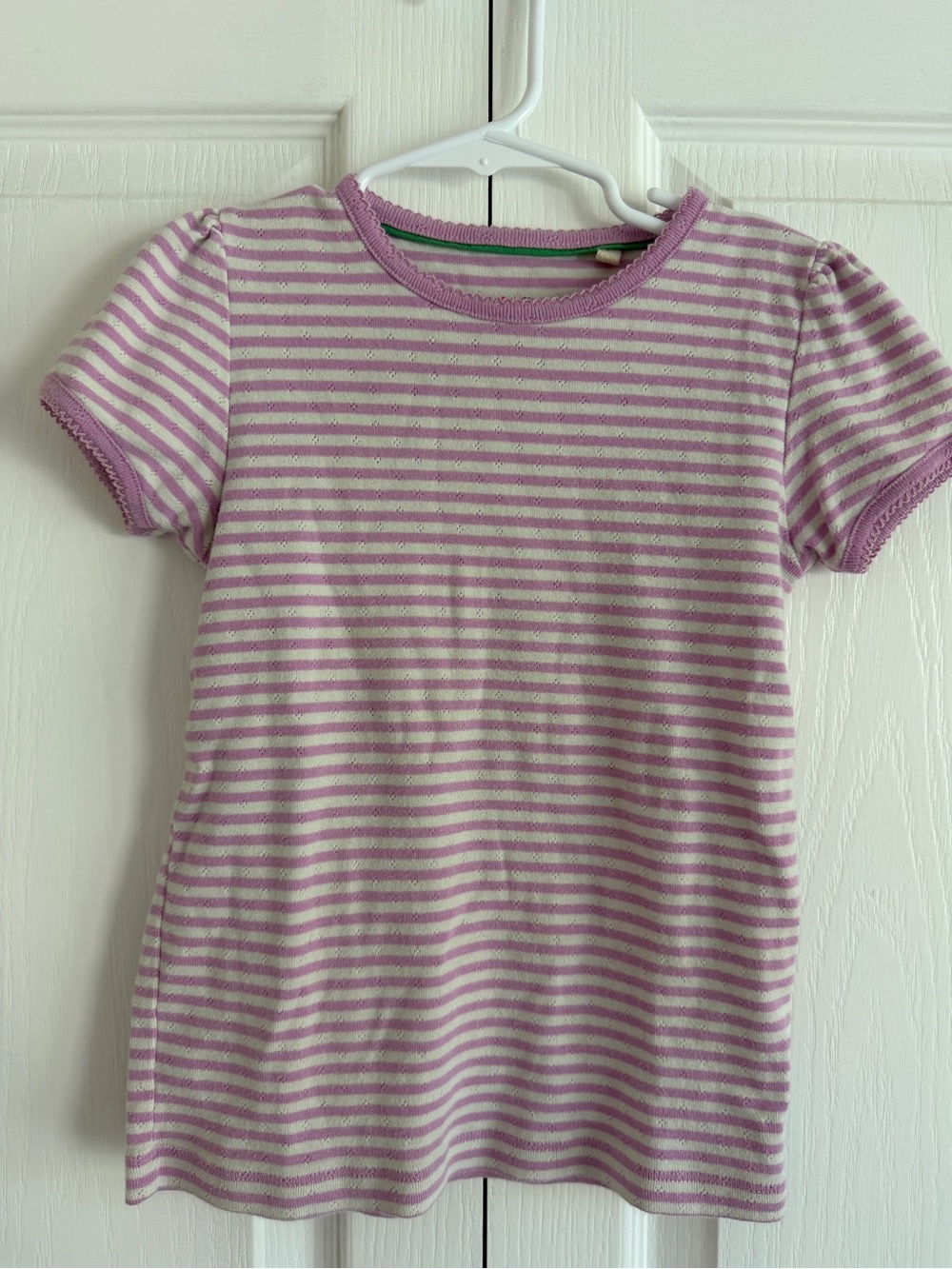 Mini Boden Short Sleeve Pointelle Top - Picture 2 of 3